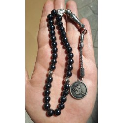 Ottoman Tughra Hematite Prayer Beads Naturel Stone | Derisitesi Ottoman Tughra Hematite Prayer Beads Naturel Stone | Derisitesi